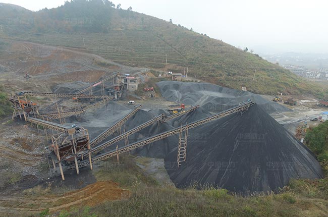 湖南邵陽時產500噸石料廠石子破碎生產線