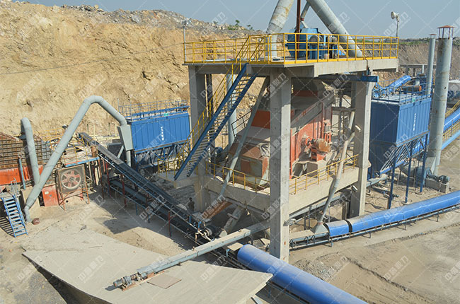 河北邯鄲時產(chǎn)300噸破碎生產(chǎn)線現(xiàn)場案例展示4