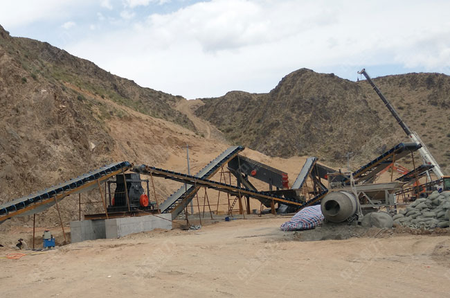 寧夏中衛市永康石料廠時產500噸砂巖生產線