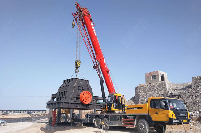 寧夏太陽山雙腔破碎機石子骨料生產線